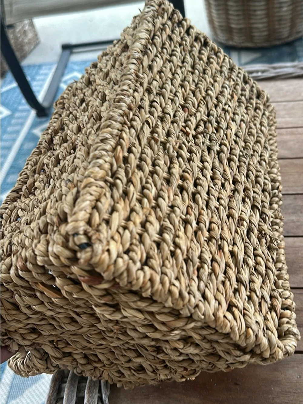 Wicker Sectioned Basket with Handle